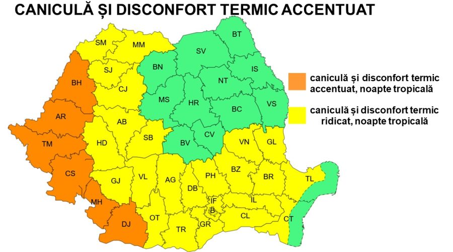 Cod Galben și Portocaliu de caniculă